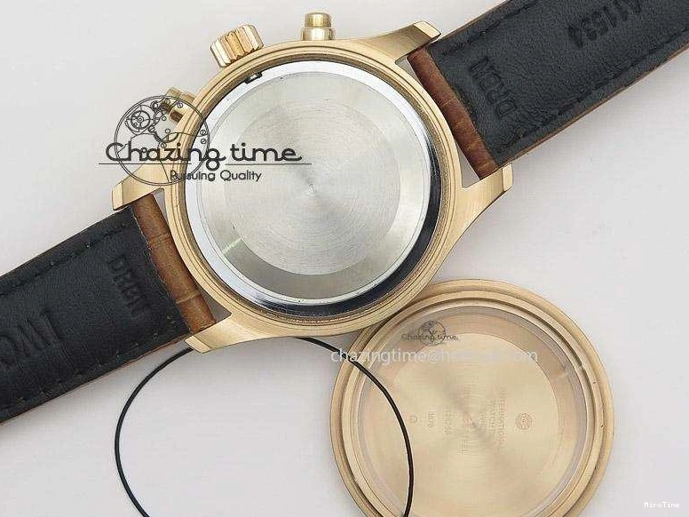 MIROTIME 0321 Youthful Pilot Chrono RG 3878 Gray Dial on Light Brown Leather Strap A 7394